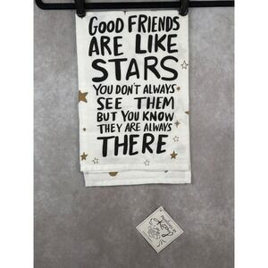 NWT Primitives by Kathy Dish Towel White Friends Like Stars Celestial Planets